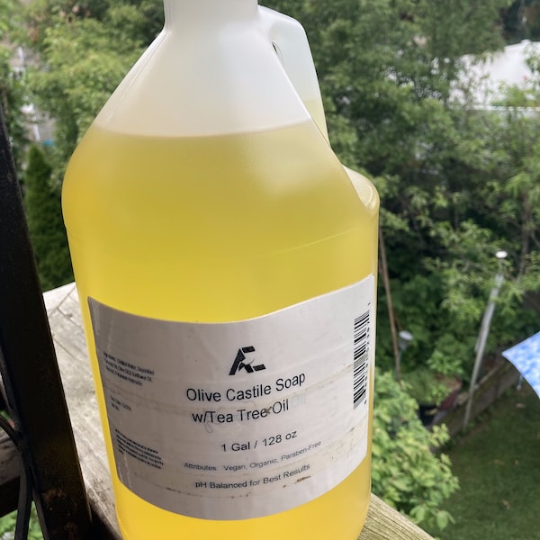 Organic Tea Tree Castile Soap 1 Gallon (128 oz) Size