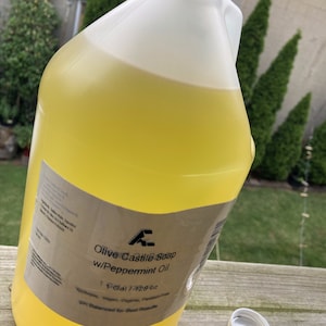 Organic Peppermint Castile Soap 1 Gallon (128 oz) Size