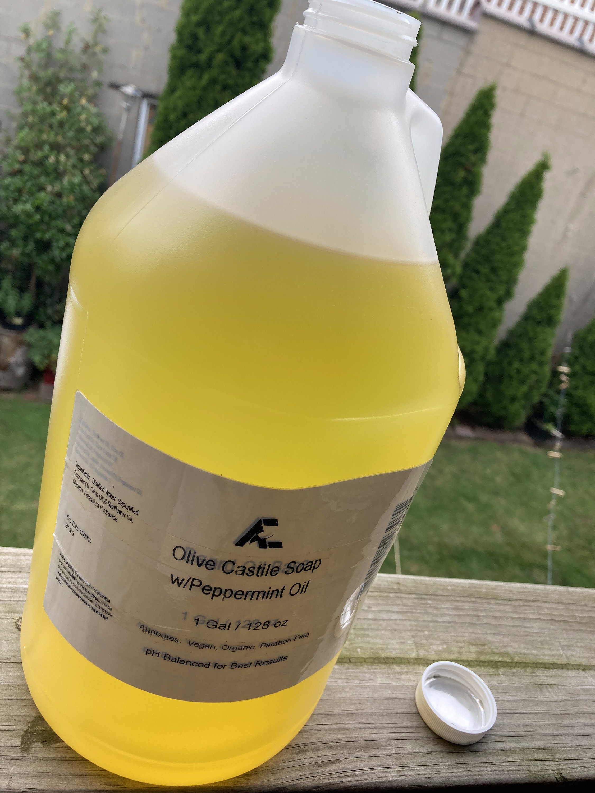 Organic Peppermint Castile Soap 1 Gallon 128 Oz Size Etsy