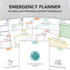 Family In Case of Emergency Binder Printable + Fillable PDF, Just In Case Binder, What If Binder, End of Life Planner, Legacy Plan Organiser