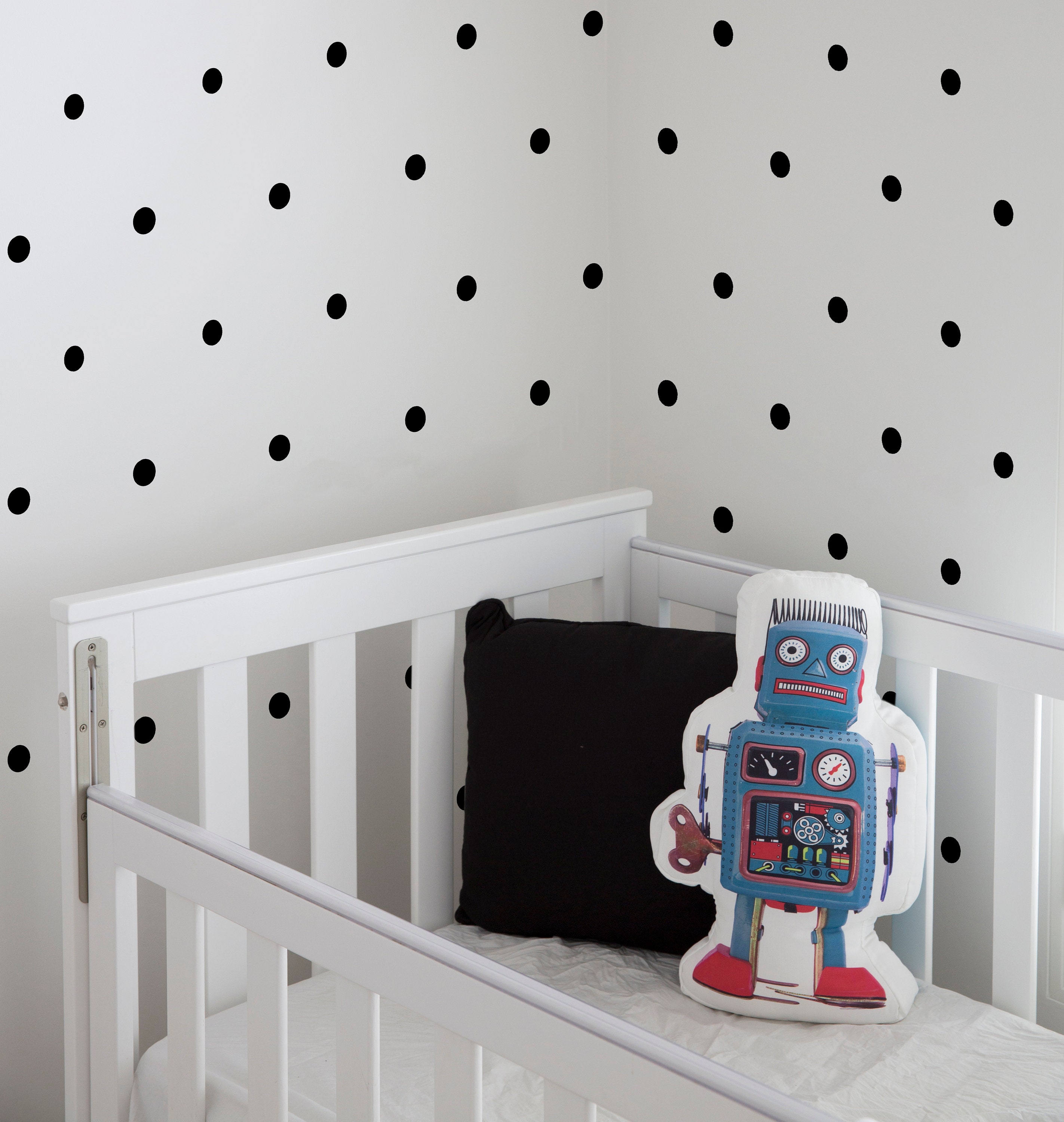 Black Polka Dot Wall Stickers Black Spots Wall Decal L Wall Sticker ...