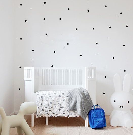 Black Polka Dot Wall Stickers Black Spots Wall Decal L Wall Sticker ...