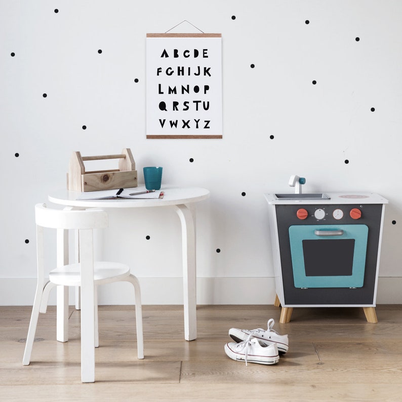 Black Polka Dot Wall Stickers Black Spots Wall Decal L Wall Sticker ...