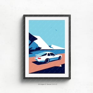 Regalo Porsche 968, póster, impresión de coche, cumpleaños, impresión de pared, día del padre, presente, Navidad