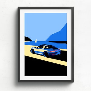 Poster art Porsche 911 Targa 4S - Regalo di compleanno perfetto per collezionisti e appassionati