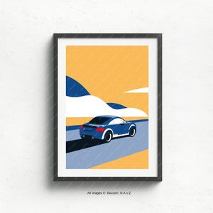 Recorridos panorámicos: póster de montaña 8N de Audi TT de primera generación: regalo perfecto para entusiastas de los automóviles y decoración elegante para el hogar, para cualquier ocasión