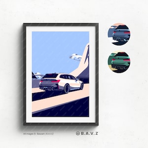 Stampa artistica BMW M3 Touring, decorazione murale per auto di lusso per gli appassionati di auto e regali perfetti per la tua casa