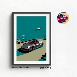 Il poster dell'auto Porsche Targa Vintage Swan Edition è perfetto come decorazione per la casa, come regalo e per le occasioni speciali, come la festa della mamma e la festa del papà.