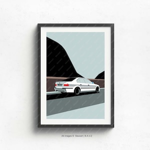 Vai d'accordo con BMW M5 e39 stampato su carta fine art opaca bianca naturale, regalo, auto d'arte, illustrazioni, poster, compleanni, stampa murale