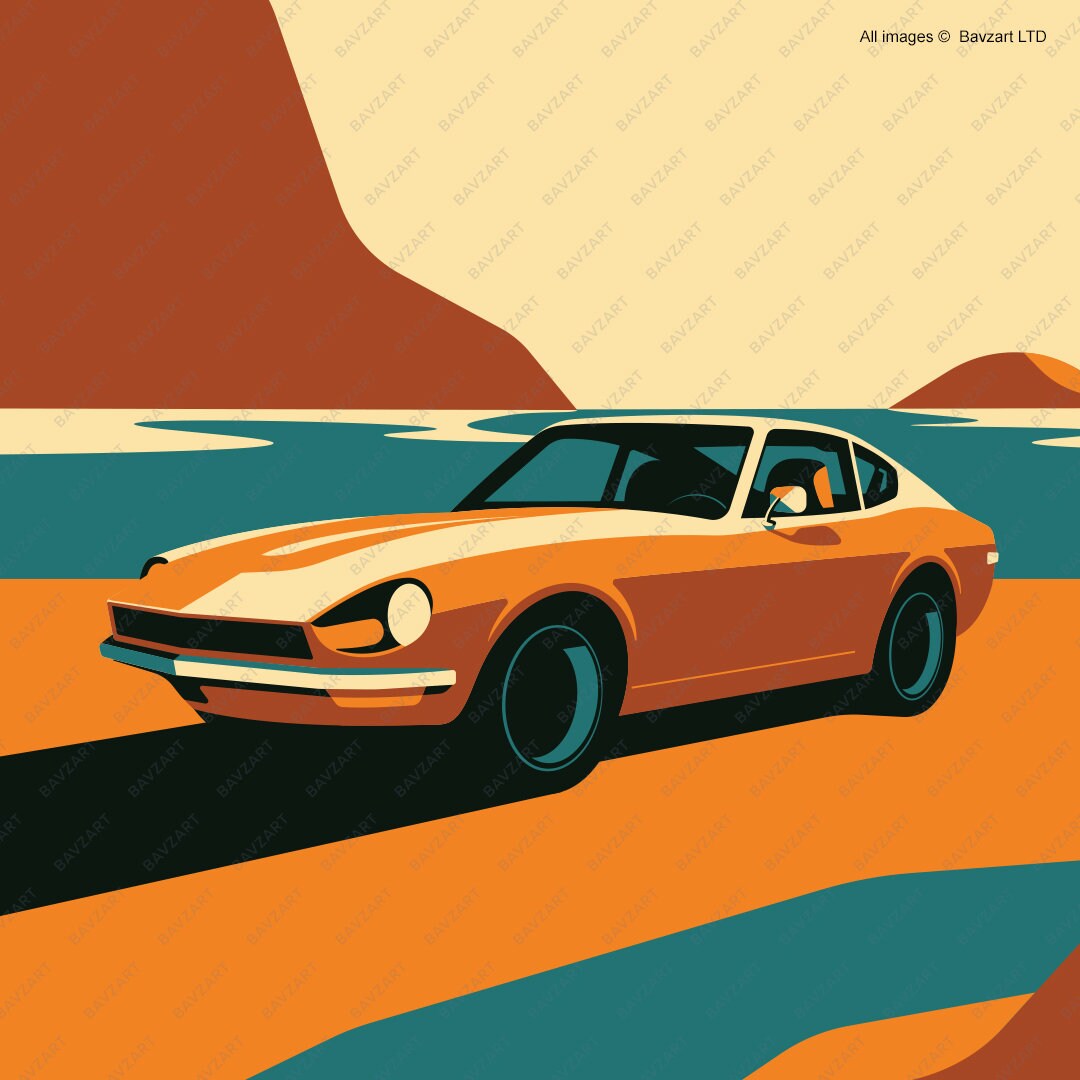 【超新作】 ダットサン 240Z S30、260z、280z プリント、日産 ポスター 自動車