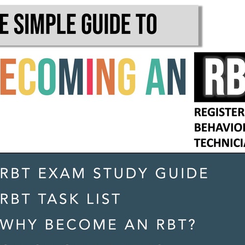 Complete RBT Exam Study Guide RBT Workbook Behavior Etsy