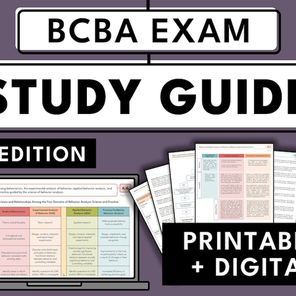 Guide d'étude de l'examen BCBA | 6e édition 2024 | Certification BCBA | ABA | Thérapie d'analyse comportementale appliquée | Conseil de certification approuvé