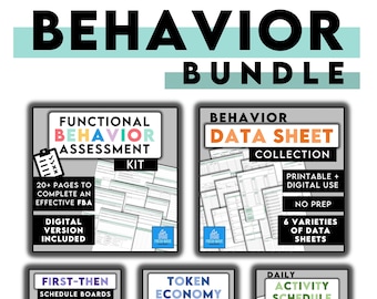 Complete BEHAVIOR Bundle | ABA Resources Data Sheets Token Economy FBA