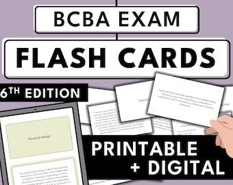 BCBA Exam Flash Cards | 357 flashcards | 6th Edition | BCBA Certification | ABA | Applied Behavior Analysis Therapy