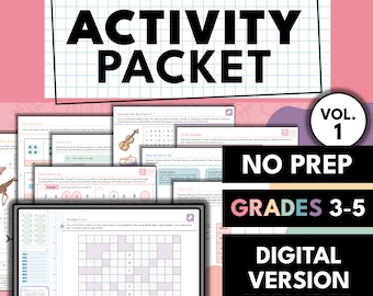Logic Puzzles Activity Packet for Grades 3 4 5, Brain Teasers, No Prep Printable PDF, Digital Activities, Fast Finishers, Enrichment