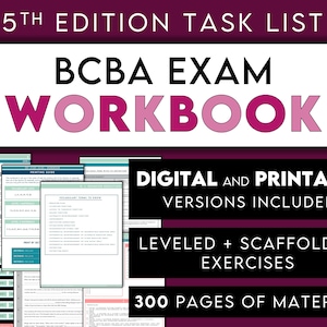 AKTUALISIERT! 5th Edition BCBA Prüfungsarbeitsbuch | Bewertung + Interaktive Lernmaterialien | Digitale + Druckbare Versionen