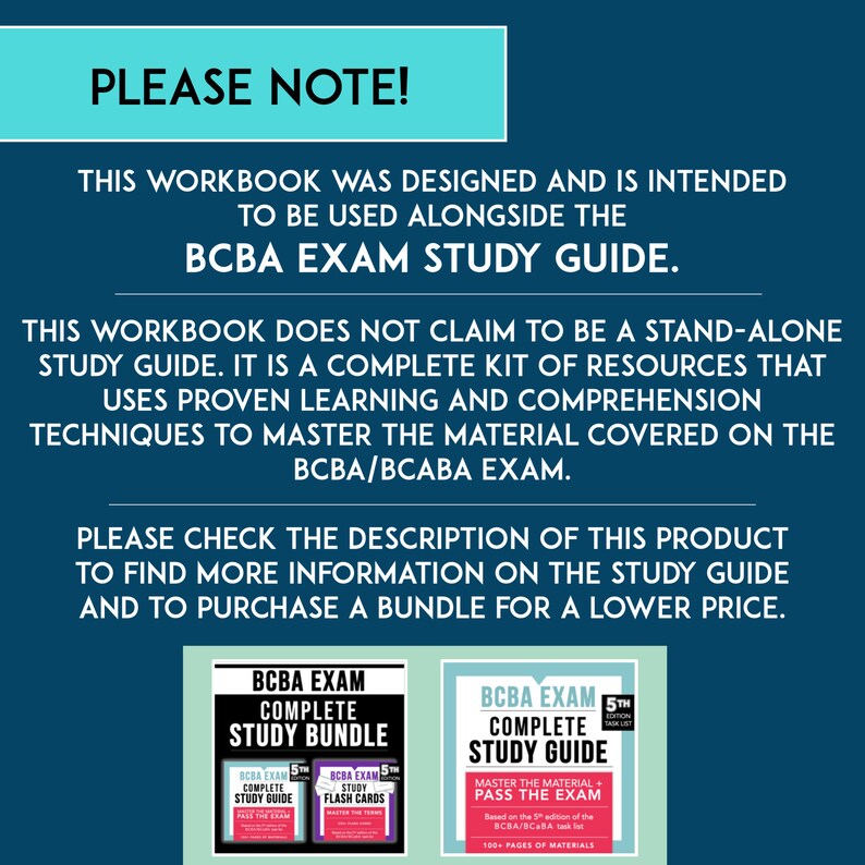 BCBA Exam Study Guide BUNDLE Behavioral Analyst Test Prep Etsy