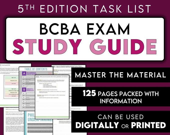 ABA Study Booklets Bundle - BCBA Exam Prep for 5th Edition Task List ...