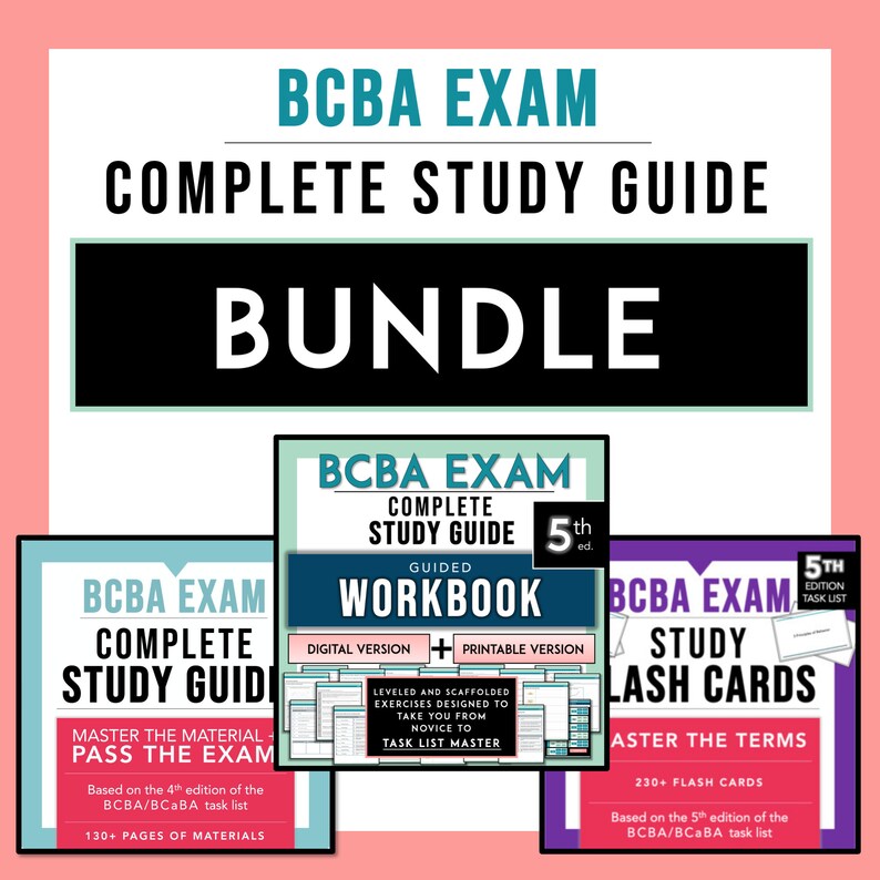 BCBA Exam Study Guide BUNDLE Behavioral Analyst Test Prep Etsy