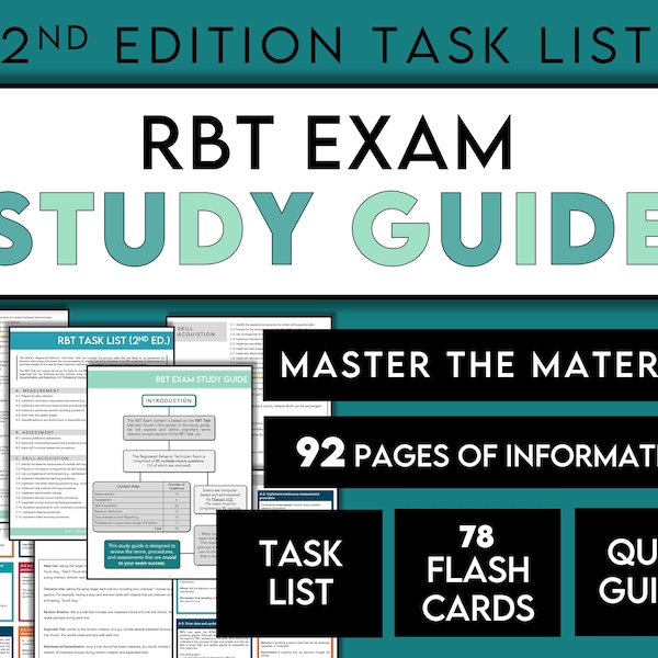 Guía de estudio del examen RBT / Técnico de comportamiento registrado / Revisado + Actualizado / Descarga digital / 2da edición / Examen ABA