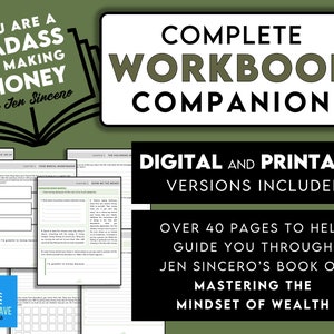 Sie sind ein Badass beim Geld verdienen Workbook Begleiter | Druckbares Journal | Persönliche Buchhaltung | Einkommensgenerierung | Anleitung zur Schaffung von Reichtum | PDF-Datei