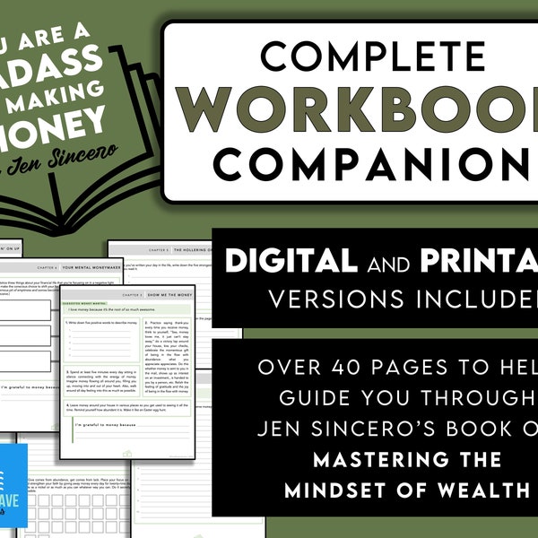 You Are a Badass at Making Money Workbook Companion | Printable Journal | Personal Finance | Income Generation | Wealth Creation Guide | PDF