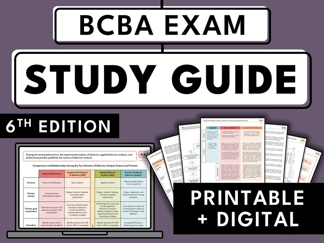 BCBA Exam Study Guide | 6th Edition 2024 | BCBA Certification | ABA ...