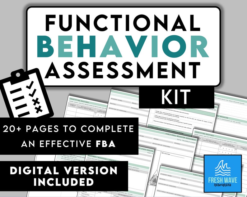 Functional Behavior Assessment Kit - Printable and Digital Forms for an ...