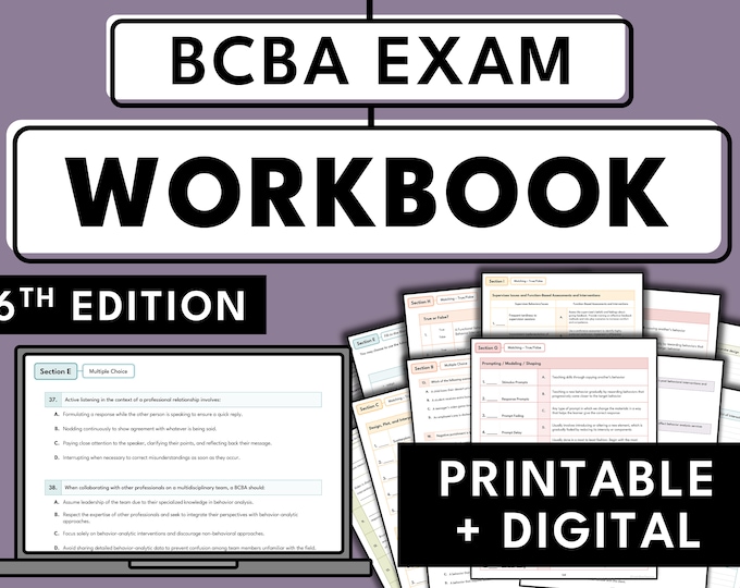 ABA Study Booklets Bundle - BCBA Exam Prep for 5th Edition Task List ...