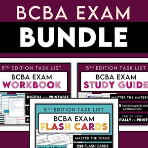AGGIORNATO giugno 2023! Guida allo studio dell'esame BCBA BUNDLE / Preparazione ai test per analisti comportamentali / Cartella di esercizi / Schede flash / Apprendimento interattivo / 5a edizione