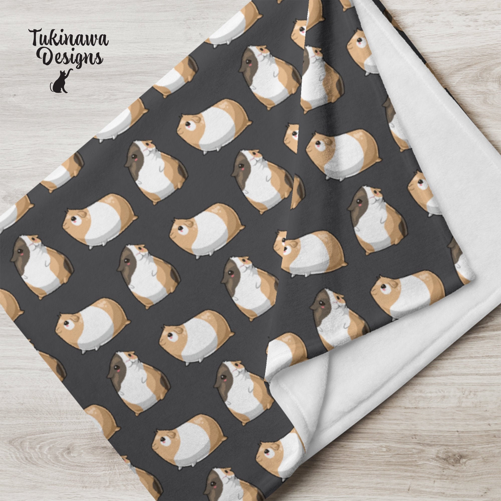 Guinea Pig Throw Blanket 2 Color Options Available Gray Etsy