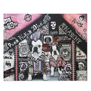 Boston Terrier  Punk Rock Game Puzzle Board (120, 252, 500-Piece)