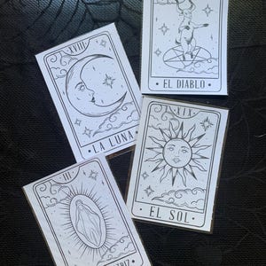 Prints cartas de tarot illustration impresión handmade terror gothic