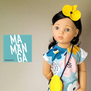 GEMMA spring outfit for 18 inch doll, outfit for Gotz Happy kidz doll, 18 inch doll clothes, spring outfit, Gotz doll dress with flowers