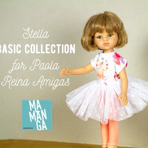 STELLA complete Outfit for Paola Reina Amigas 13 inch doll, ballerina outfit, shirt, leggins, tutu skirt, 3 piece set for 13 inch doll