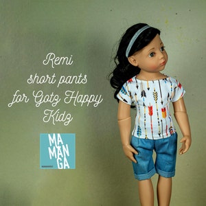 REMI short pants for 18 inch doll, pants for Gotz Happy kidz doll, 18 inch doll clothes, summer doll pants,