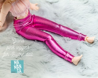 GIANA leggings for Blythe doll, doll leggings, shiny pink leggings, Blythe leggings, 13 inch doll leggings