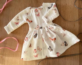 Butterfly Muslin Doll Dress, Fits 18 inch Dolls