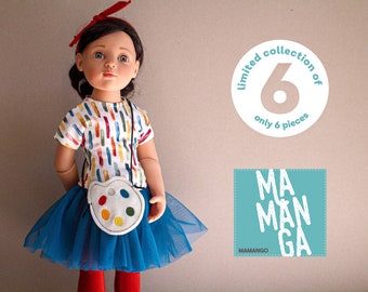 18 Inch Doll Outfit, Tulle Tutu, Embroidered Bag, Limited Edition