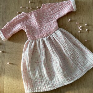 MAREN sweet summer dress for 18 inch doll, outfit for Gotz Happy kidz doll, 18inch doll clothes, pink dress with dots, 50cm doll clothes
