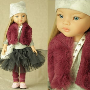 SOFIA SNOW complete Outfit for Paola Reina Amigas 13 inch doll, tutu skirt, t-shirt, leggings, bag, cap and vest, Paola Reina clothes