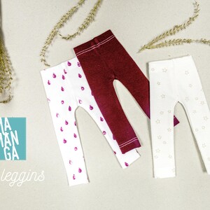 LUCIA Set 3 leggings for Paola Reina Amigas 13 inch doll, doll leggings, leggings for doll, white and wine red color leggings