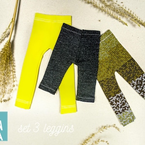 SIENNA Set 3 leggings for Paola Reina Amigas 13 inch doll, doll leggings, leggings for doll
