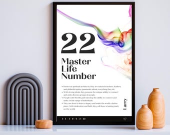 Master Life Path Number 22 Print: Personalized Numerology Poster (Digital Download)
