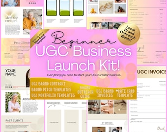 UGC Launch Kit voor beginners: Canva-portfolio, contract en e-mailsjablonen (digitale downloads)
