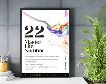 Master Life Path Number 22 Print: gepersonaliseerd numerologiedecor (digitale download)