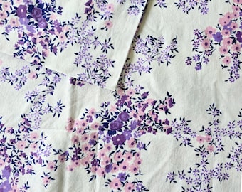 Vintage purple single bed cotton flat sheet / bedlinen / upcycling / dress making / floral sheet / sewing / manchester / cotton sheet