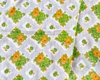 Brand new floral flannelette double bed flat sheet ~ Upcycling / vintage floral linen / vintage sheets / bedlinen /