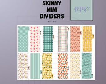 Skinny Mini Planner Dividers  Minimal Designs fit 7 discs new two sided designs