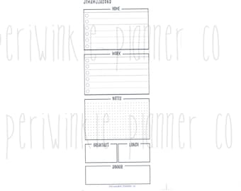 SKINNY MINI Undated DAILY insert fitting Happy Planner Printable 7 discs #plstdaily